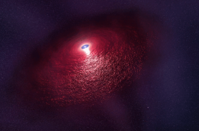 An unusual infrared light emission from a neutron star