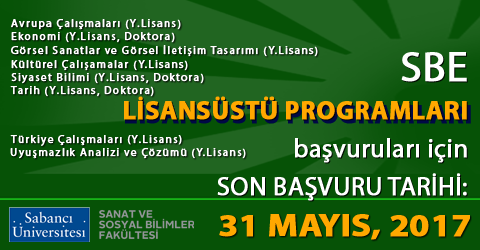 (SON GÜN) 2017 - 2018 Güz Dönemi SBE Lisansüstü Programları Başvuruları