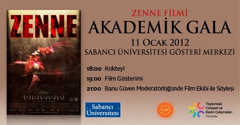 Zenne Filminin Akademik Galası Bugün Saat 18.00'de SGM'de