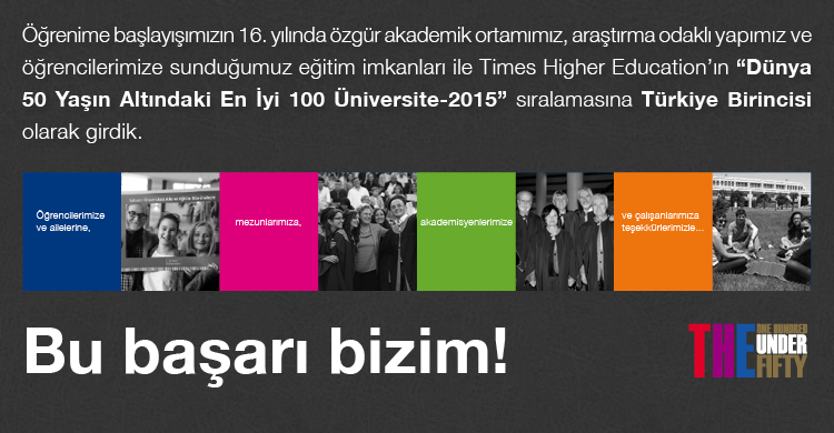 THE “Dünya 50 Yaşın Altındaki En İyi 100 Üniversite Sıralaması”nda Türkiye Birincisiyiz