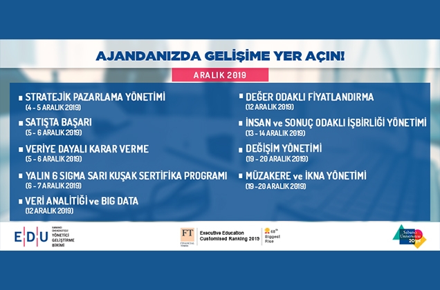 Sabancı Üniversitesi, EDU’dan zengin eğitim programı
