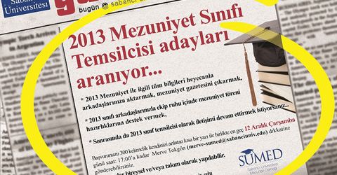 2013 Mezuniyet Sınıfı Temsilcisi Adayları Aranıyor!