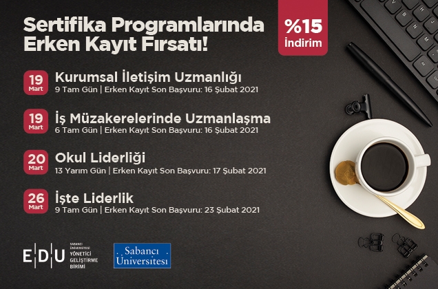 EDU Sertifika Programlarında Erken Kayıt Fırsatı!