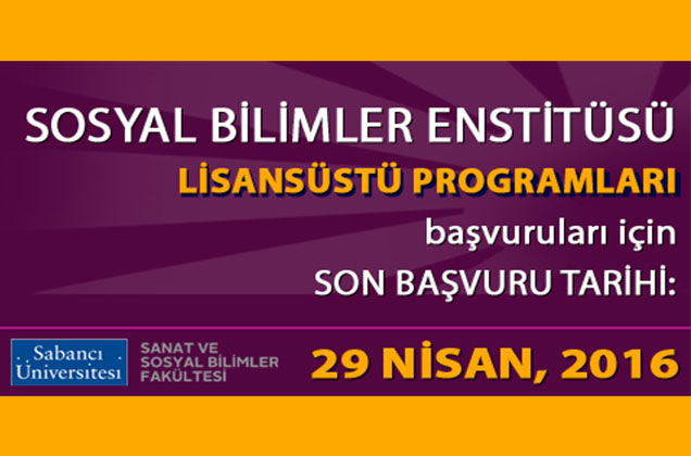 SOSYAL BİLİMLER ENSTİTÜSÜ (SBE) LİSANSÜSTÜ PROGRAMLARI 2016 - 2017 GÜZ DÖNEMİ BAŞVURULARI
