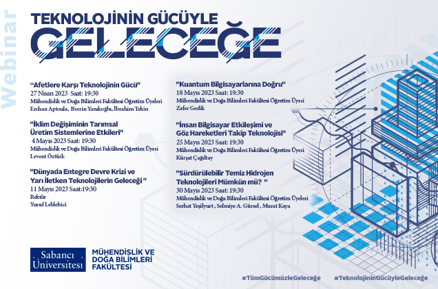 Sabancı Üniversitesi’nin üçüncüsünü düzenlediği “Teknolojinin Gücüyle Geleceğe” Webinar Serisi başlıyor