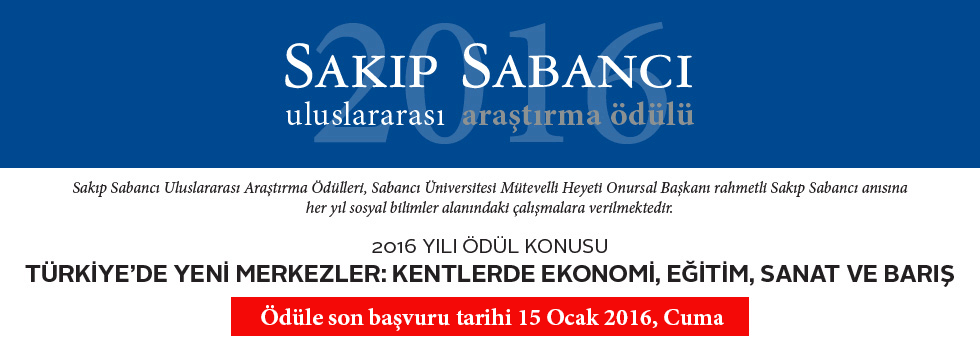 2016 Sakıp Sabancı Uluslararası Araştırma Ödülü