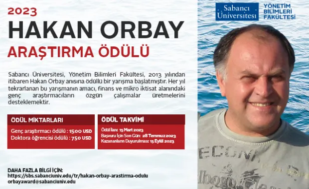 2023 Hakan Orbay Araştırma Ödülleri İçin Başvurular Başladı