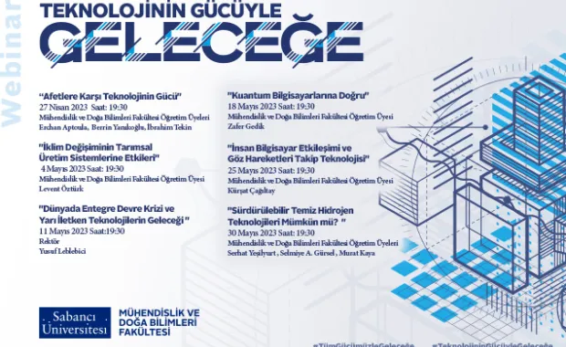 Sabancı Üniversitesi’nin üçüncüsünü düzenlediği “Teknolojinin Gücüyle Geleceğe” Webinar Serisi başlıyor