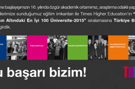 THE “Dünya 50 Yaşın Altındaki En İyi 100 Üniversite Sıralaması”nda Türkiye Birincisiyiz Resmi