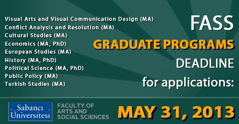 Applications to Graduate School of Social Sciences for Fall 2013
