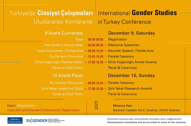 International Gender Studies in Turkey Conference will take place on December, 9-10 in İstanbul