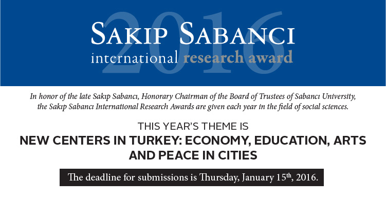 2016 Sakıp Sabancı International Research Awards