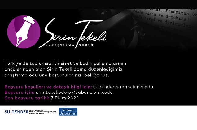 Şirin Tekeli Araştırma Ödülü 2022 Başvuruları Açıldı Resmi