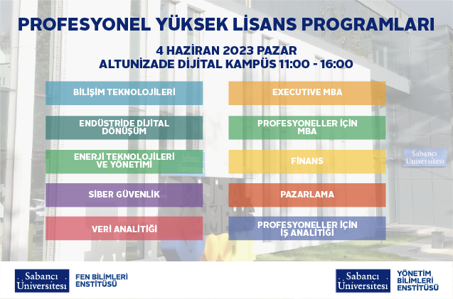 Profesyonel Yüksek Lisans Programları Tanıtım Buluşması 4 Haziran’da