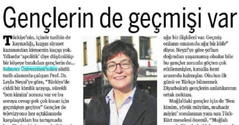 İlk kez gençlere yönelik bir sözlü tarih çalışması Sabancı Üniversitesi Öğretim Üyesi Leyla Neyzi tarafından yapılıyor