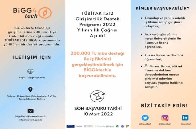 Teknoloji girişimcileri için BiGG4tech programı için son başvuru tarihi 10 Mart