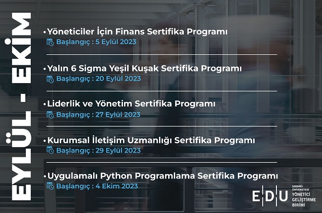 EDU Sertifika Programlarında Erken Kayıt Fırsatları!