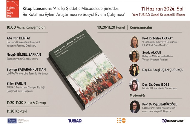 “Aile İçi Şiddetle Mücadelede Şirketler: Bir Katılımcı Eylem Araştırması ve Sosyal Eylem Çalışması” Kitabının Lansmanına Davetlisiniz