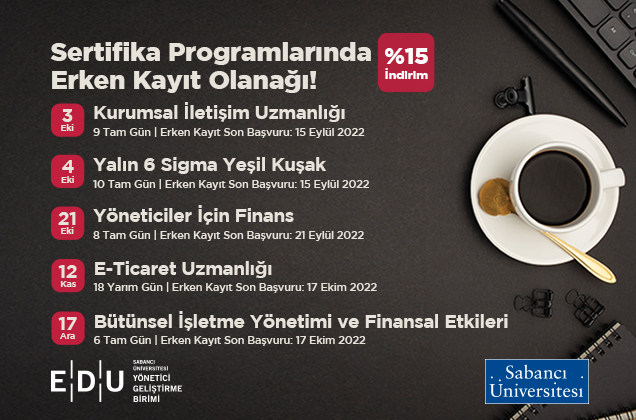 EDU Sertifika Programlarında Erken Kayıt Olanağı