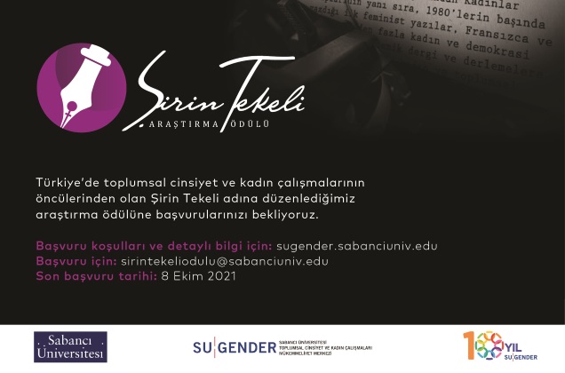 Şirin Tekeli Araştırma Ödülü başvuruları başladı