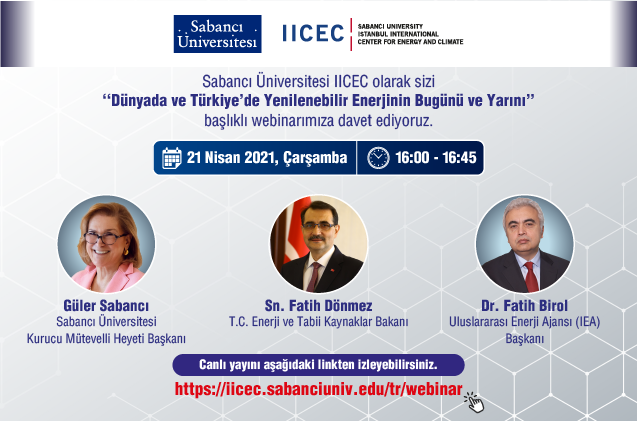 "Dünyada ve Türkiye’de Yenilenebilir Enerjinin Bugünü ve Yarını" webinarı
