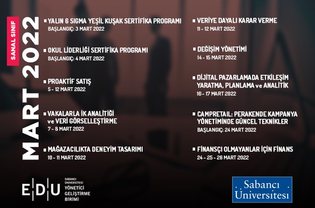 EDU Açık Eğitimler’de Şubat ve Mart Eğitimleri Kayıtları Devam Ediyor
