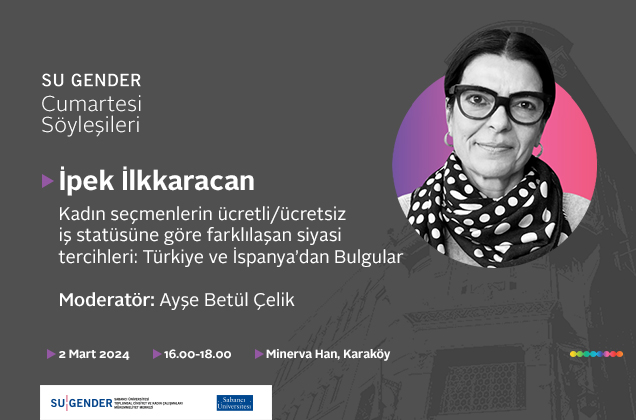 İpek İlkkaracan SU Gender Cumartesi Söyleşilerinin Konuğu Olacak