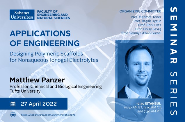 Matthew Panzer'den "Designing Polymeric Scaffolds for Nonaqueous Ionogel Electrolytes" semineri
