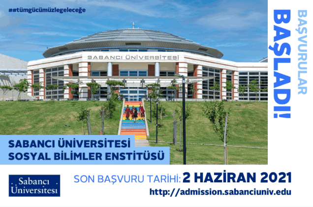 Sabancı Üniversitesi Sosyal Bilimler Enstitüsü Lisansüstü Programları (Yüksek Lisans/Doktora) 2021–2022 Güz Dönemi Başvuruları