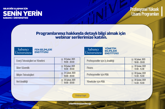 Profesyonel Tezsiz Yüksek Lisans Tanıtım Buluşmaları Webinar’da