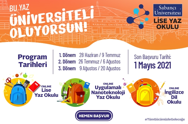 Sabancı Üniversitesi 2021 Lise Yaz Okulları İçin Kayıtlar Başladı