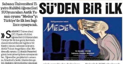 SUOyuncuları Medea ile Hürriyet Kampüs'te