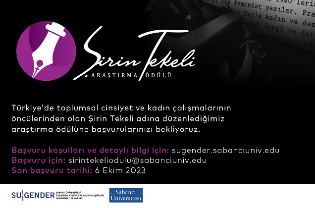şirin tekeli araştırma ödülü