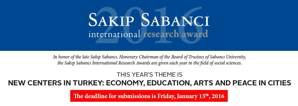 2016 Sakıp Sabancı International Research Awards