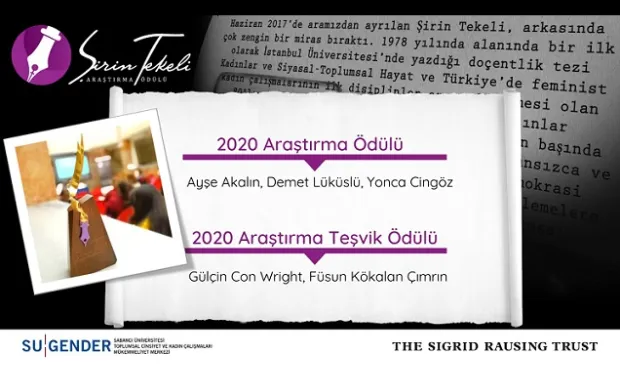 Şirin Tekeli 2020 Araştırma Ödülü Tören ve Konferansı Gerçekleşti Resmi