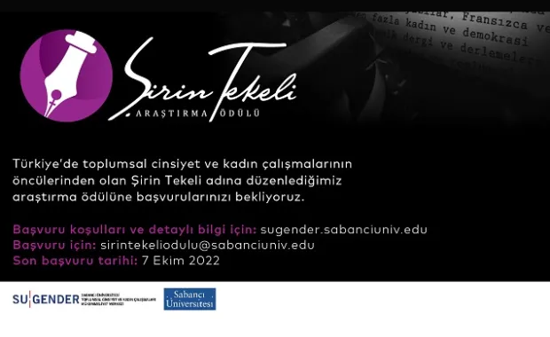 Şirin Tekeli Araştırma Ödülü 2022 Başvuruları Açıldı Resmi