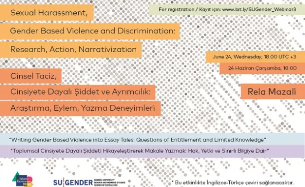 SU Gender webinar buluşmaları Rela Mazali ile devam ediyor Resmi