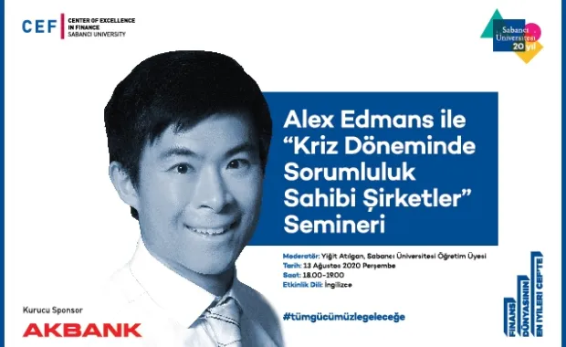 Ödüllü Profesör Alex Edmans CEF online seminer serisine konuk oluyor