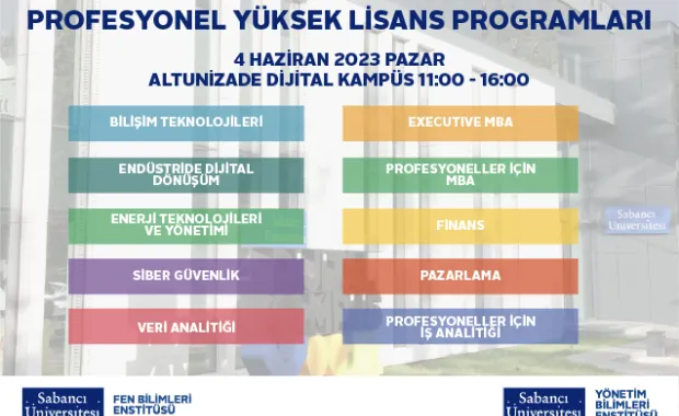 Profesyonel Yüksek Lisans Programları Tanıtım Buluşması 4 Haziran’da
