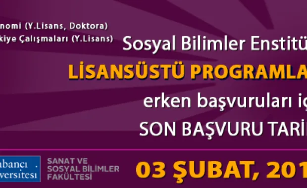 SBE Lisansüstü Programları 2017 - 2018 Güz Dönemi Erken Başvuruları