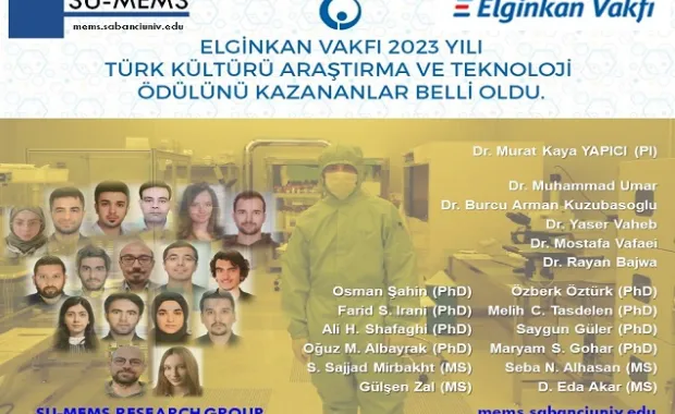 Öğretim Üyemiz Murat Kaya Yapıcı ve SU-MEMS Araştırma Grubu’na Elginkan Vakfı 2023 yılı Teknoloji Ödülü