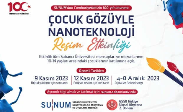 SUNUM'dan Cumhuriyetimizin 100. yılı onuruna "Çocuk Gözüyle Nanoteknoloji" Resim Sergisi