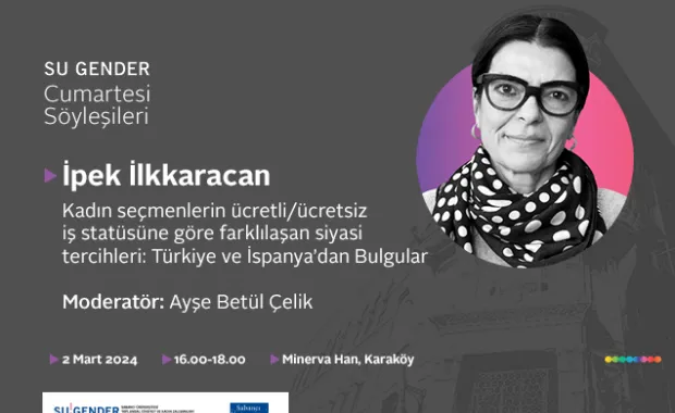 İpek İlkkaracan SU Gender Cumartesi Söyleşilerinin Konuğu Olacak
