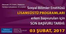 Graduate School of Social Sciences Graduate Programs Fall 2017 Early applications