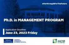 Deadline for Application to Ph.D. in Management Program: June 23rd