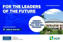 Sabancı MBA Program Scholarship Application Deadline is June 10th, 202