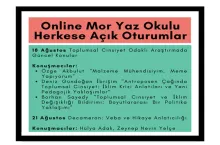 Online Mor Yaz Okulu Herkese Açık Oturumlar başlıyor Resmi