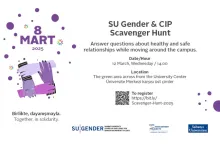 As part of our March 8th events, SU Gender and the Civic Involvement Projects (CIP) are coming together to host an exciting Scavenger Hunt!