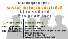 SABANCI ÜNİVERSİTESİ SOSYAL BİLİMLER ENSTİTÜSÜ (SBE) LİSANSÜSTÜ PROGRAMLARI 2015 - 2016 GÜZ DÖNEMİ BAŞVURULARI