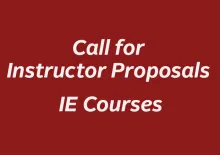 Call for Instructor Proposals - IE Courses